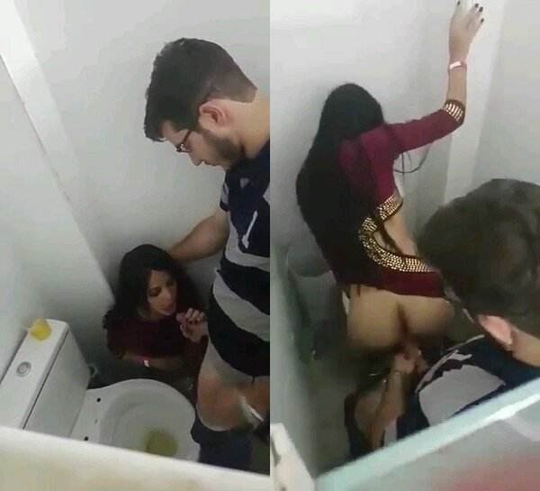 Horny couple xxvideo fucking in public toilet mms